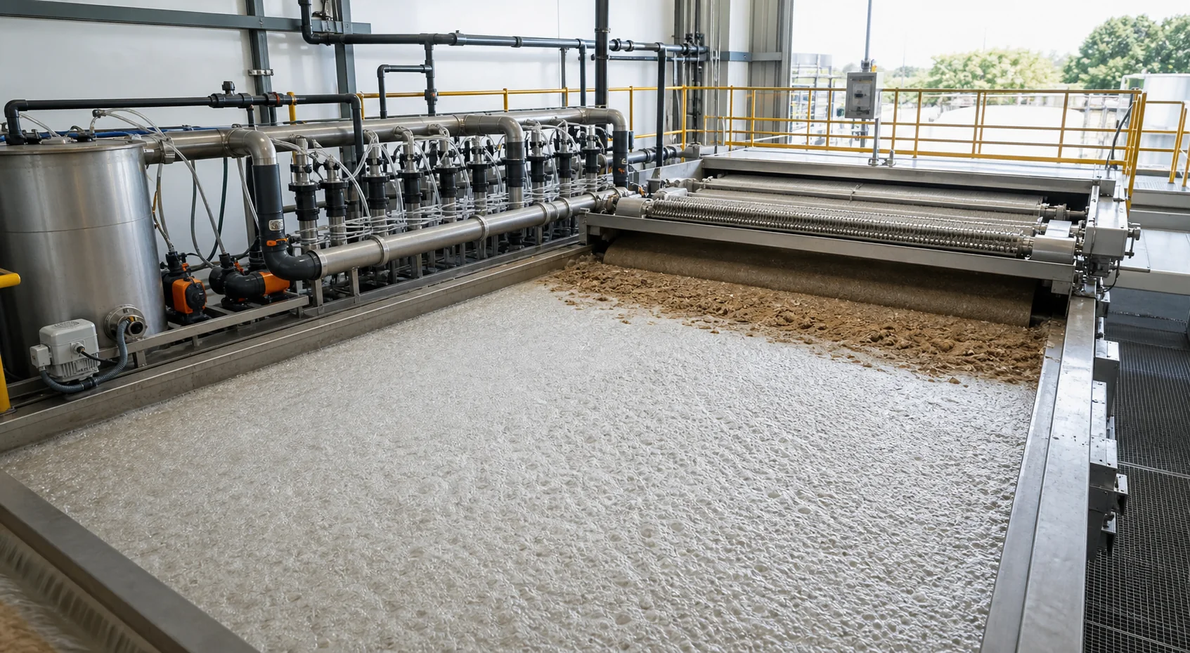 Dissolved air flotation cell for industrial water treatment